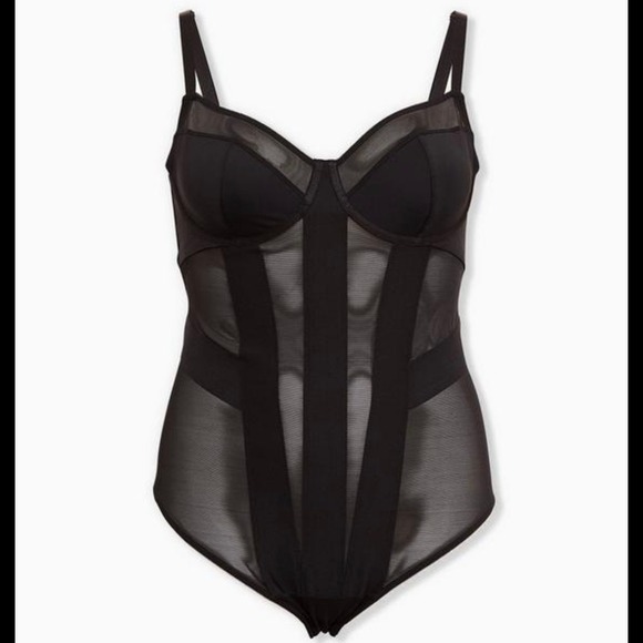 TORRID Black Mesh Strappy Bodysuit NWT - Size 2X - Picture 1 of 8